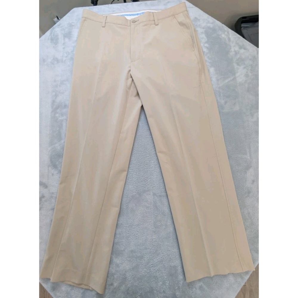FootJoy FJ Golf Pants Mens 36x30 Beige Performance Stretch Flat Front